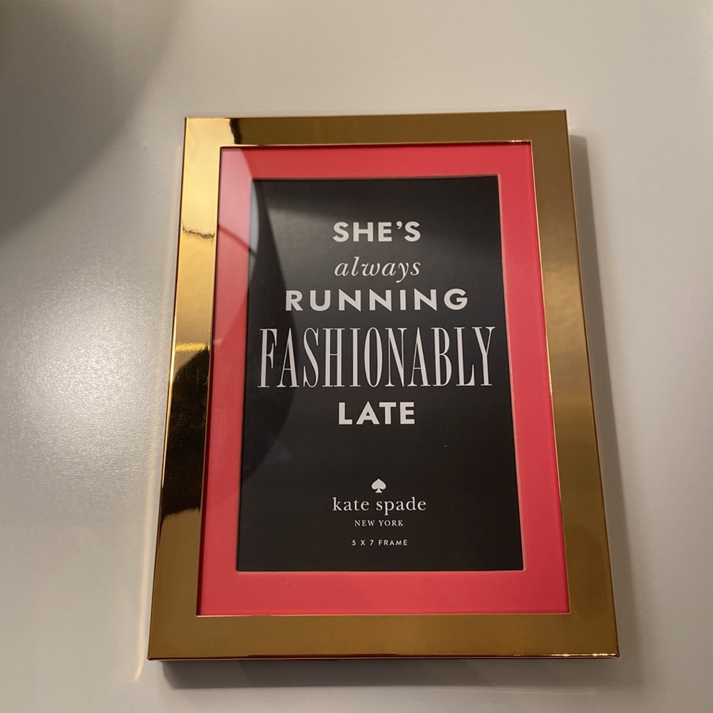 Kate Spade New York Blake Street Gold and Pink 5x7 Frame